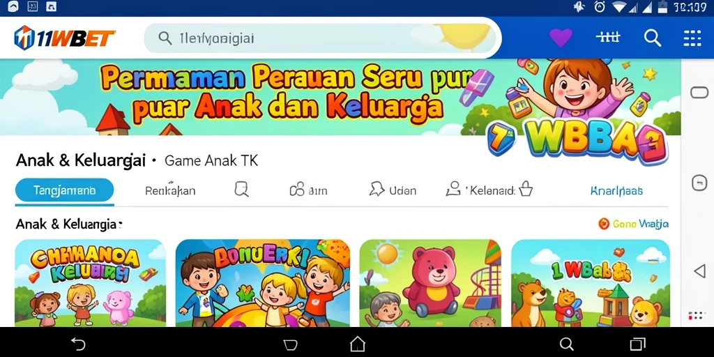 Antarmuka menarik dan berwarna-warni dari 11WBET.