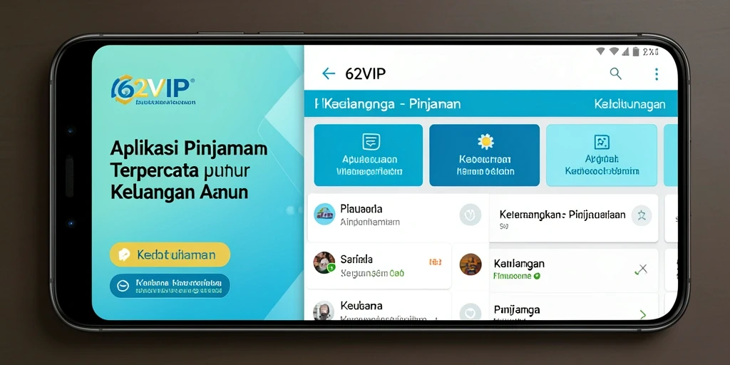 Antarmuka pengguna 62VIP yang sederhana dan fungsional untuk pinjaman.