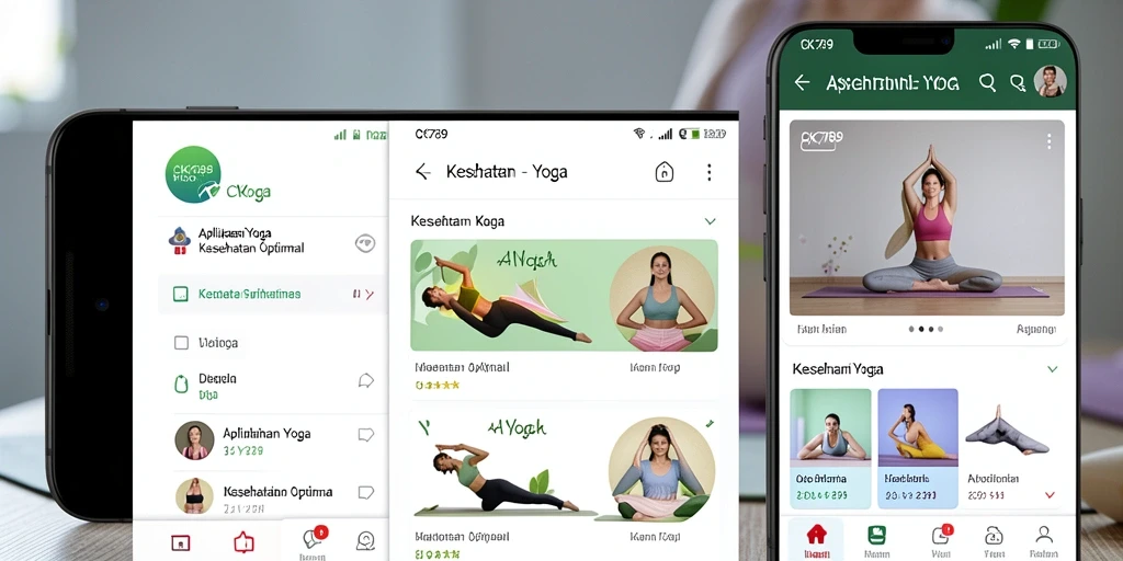 Antarmuka aplikasi CK789 yang intuitif dan fungsional untuk yoga.