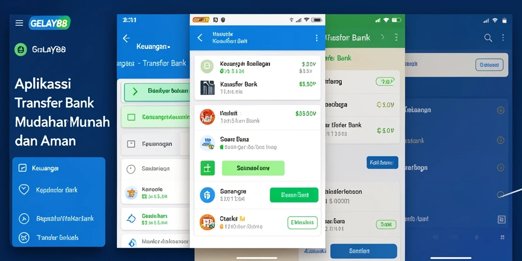 Antarmuka pengguna yang intuitif untuk transfer bank.
