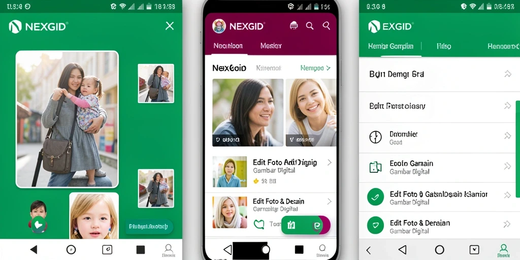Tampilan antarmuka utama NEXGID menampilkan berbagai alat pengeditan gambar digital.