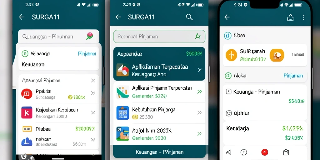 Antarmuka sederhana dan fungsional aplikasi SURGA11 untuk pinjaman.